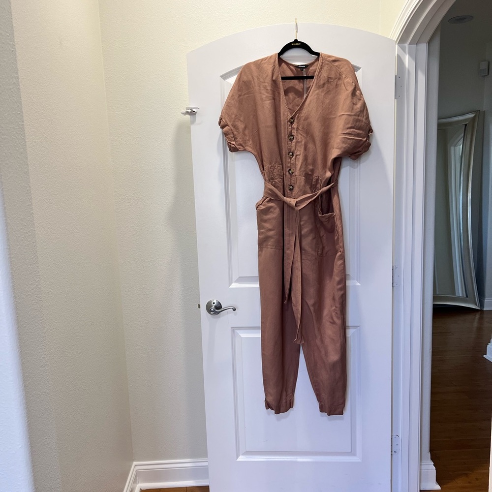Express - Jumpsuit ( belt included ) - tan - large